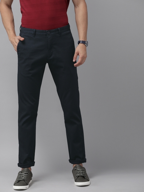 

U.S. Polo Assn. Men Navy Blue Austin Trim Fit Solid Regular Trousers