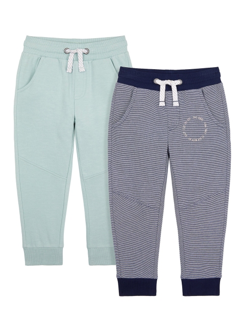 

mothercare Boys Pack of 2 Pure Cotton Joggers, Blue