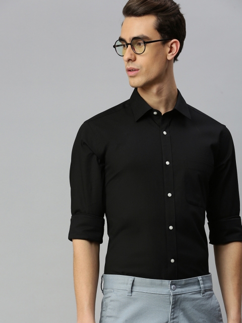

Raymond Men Black Slim Fit Solid Casual Shirt
