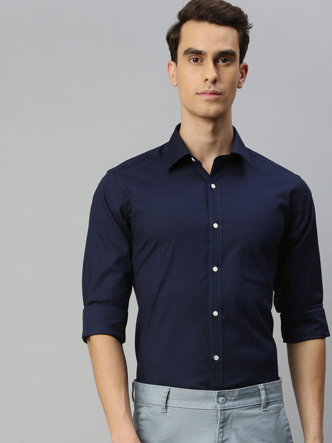 

Raymond Men Navy Blue Slim Fit Solid Casual Shirt