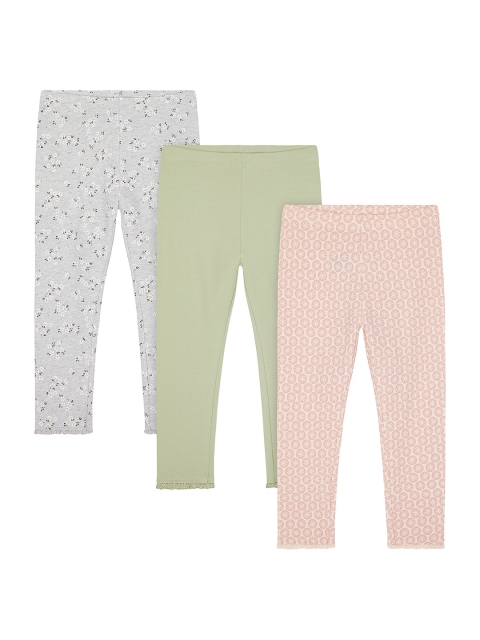 

mothercare Girls Pack Of 3 Leggings, Grey