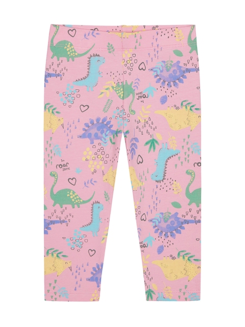 

mothercare Girls Pink & Blue Dino Printed Leggings