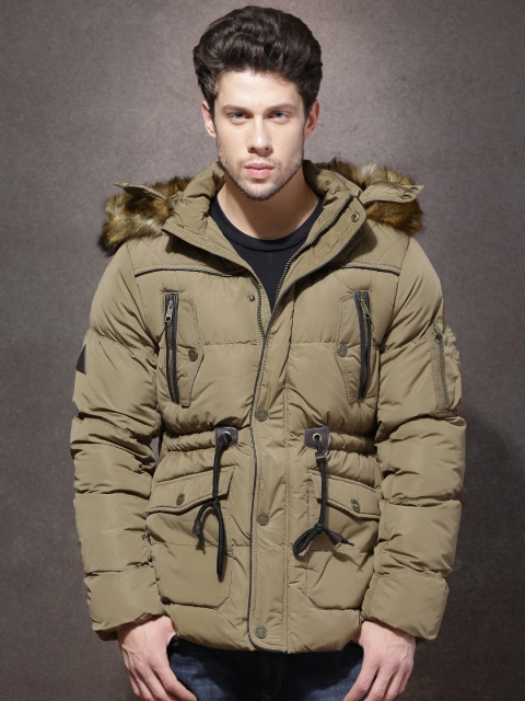 

Roadster Olive Brown Parka Jacket with Detachable Hood
