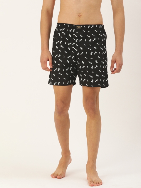 

Urban Dog Men Black & White Conversational Printed Boxers UDBX1152