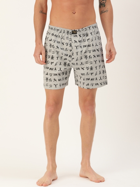 

Urban Dog Men Grey Printed Boxers UDBX1173