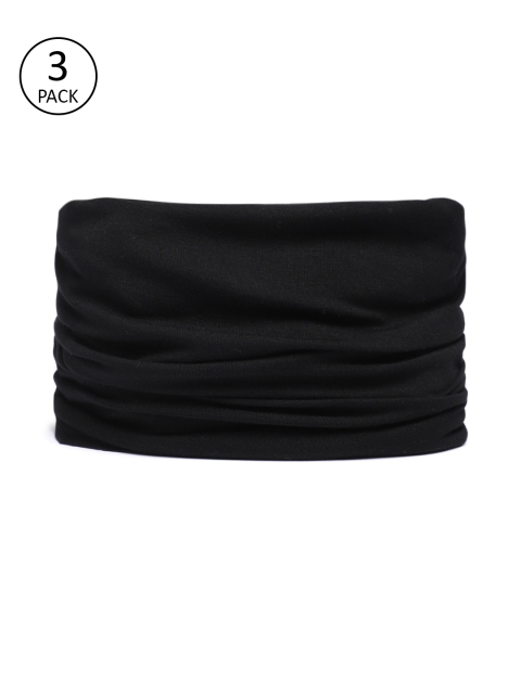 

Heelium Black Pack of 3 Bamboo Bandana & Multipurpose Headband
