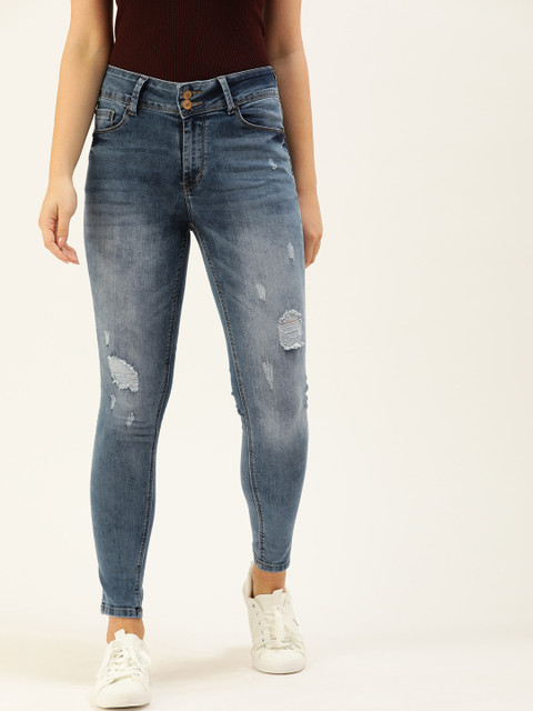 

Lee Cooper Women Blue Saunders Skinny Fit Mid-Rise Mildly Distressed Stretchable Jeans