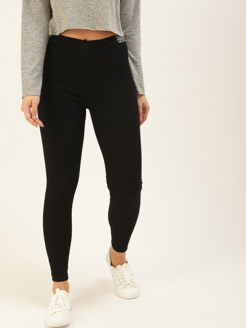 

Lee Cooper Women Black Solid Denim Cropped Jeggings