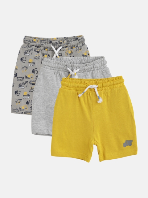 

mothercare Boys Pack of 3 Cotton Regular Fit Regular Shorts, Mustard