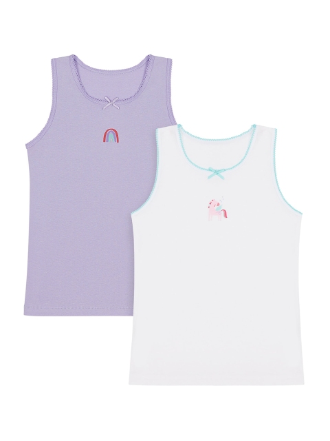 

mothercare Girls Pack Of 2 Innerwear Vests, White