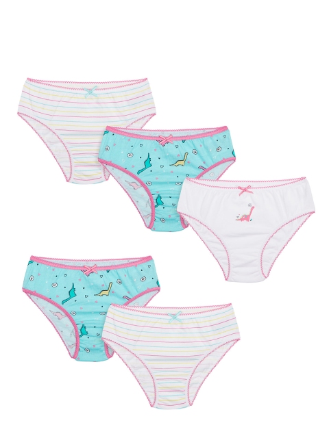 

mothercare Girls Pack of 5 Printed Briefs 410258271006, White