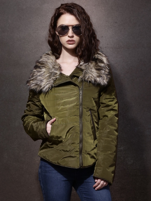 

Roadster Olive Green Parka with Faux-Fur Trim