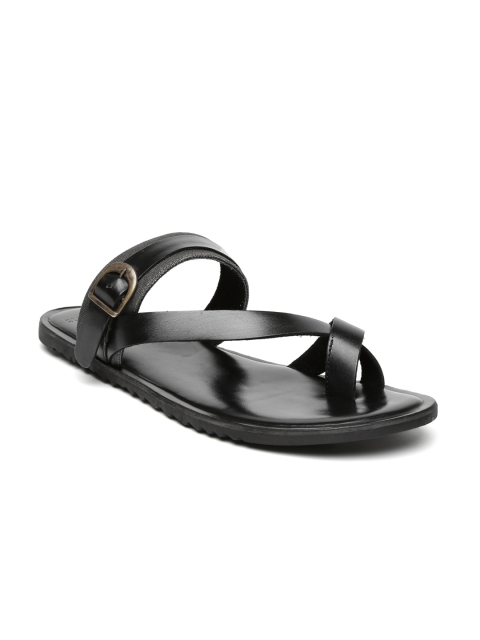 

Van Heusen Men Black Leather Sandals