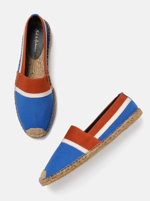 

Mast & Harbour Men Rust Brown & Blue Colourblocked Espadrilles