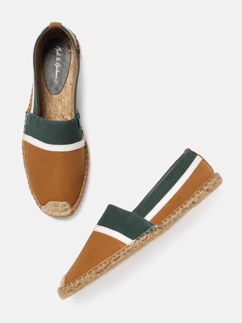 

Mast & Harbour Men Brown & Green Colourblocked Espadrilles