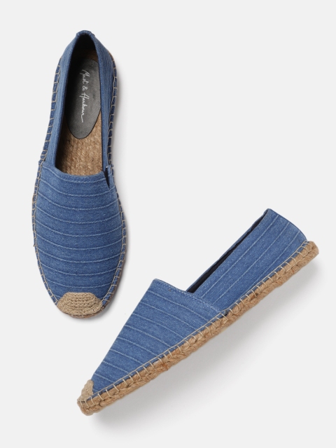 

Mast & Harbour Men Blue Self-Striped Espadrilles