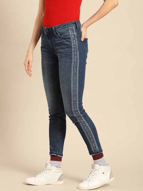 

United Colors of Benetton Women Blue Skinny Fit Mid-Rise Clean Look Stretchable Jeans