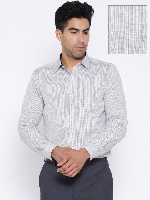 

Mark Taylor Black & White Checked Slim Fit Formal Shirt