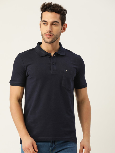 

Sweet Dreams Men Navy Blue Solid Polo Collar T-shirt