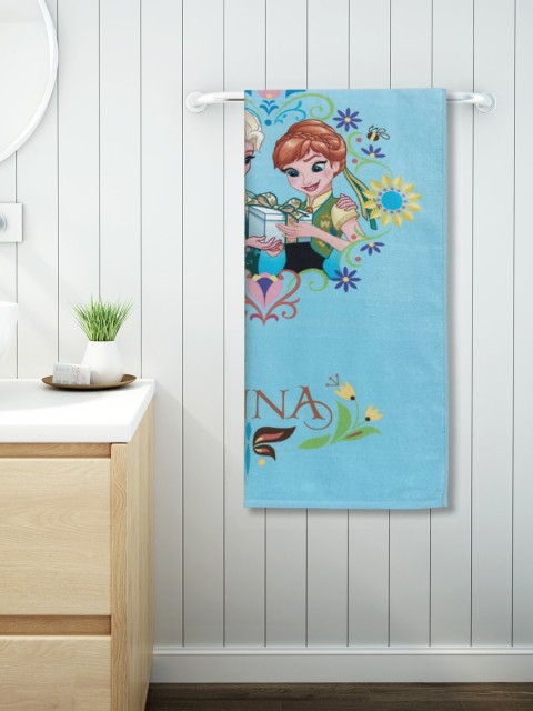 

SPACES Kids Blue & Pink Disney Frozen Printed 380 GSM Bath Towel