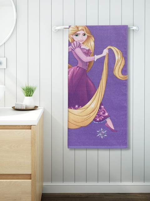 

SPACES Kids Purple & Beige Disney Rapunzel Printed 380 GSM Bath Towel