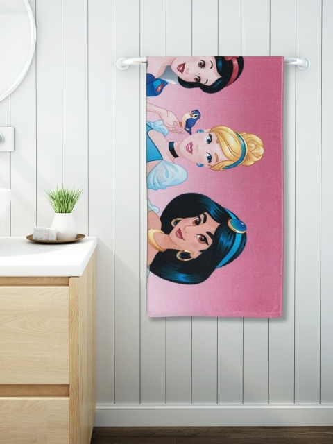 

SPACES Kids Pink & Blue Disney Princess Digital Printed 380 GSM Bath Towel