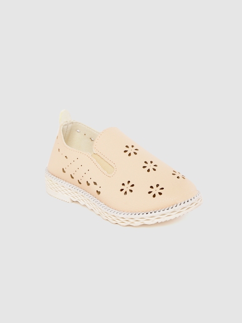 

Lil Lollipop Girls Beige Laser Cuts Slip-Ons