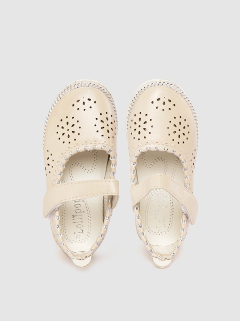

Lil Lollipop Girls Beige Laser Cuts Mary Janes