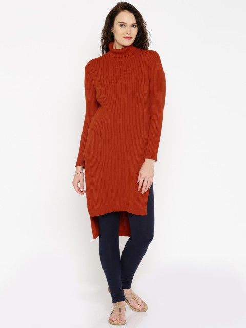 

Anouk Women Rust Orange Straight Kurta