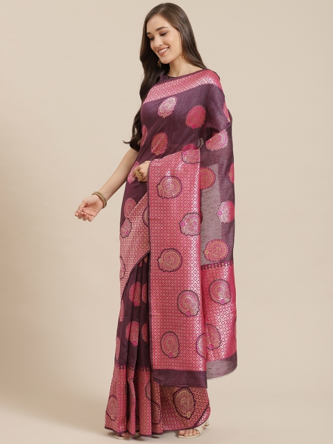 

Mitera Purple & Golden Woven Design Banarasi Saree