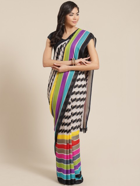 

KALINI Multicoloured Striped Saree, Multi