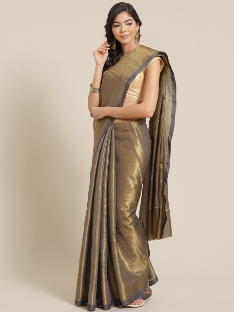

KALINI Golden & Taupe Dual Tone Saree, Gold