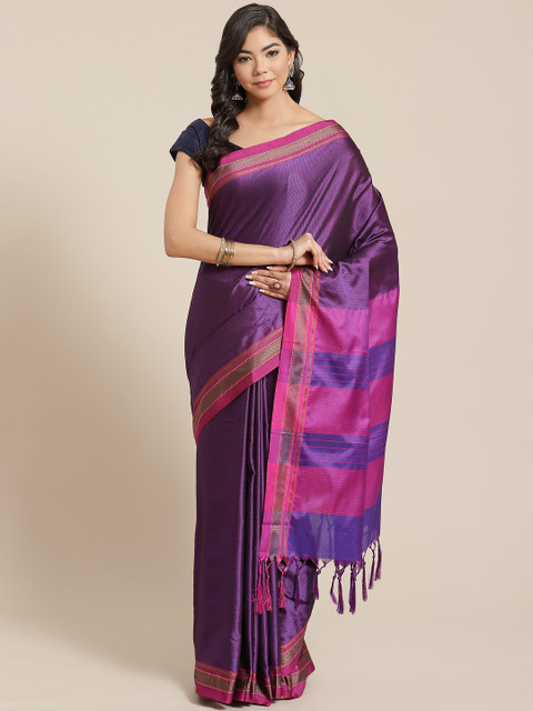 

KALINI Purple & Pink Woven Design Saree