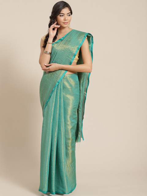 

KALINI Green Solid Dual-Toned Saree