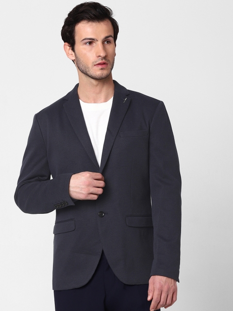 

SELECTED Men Navy Blue Solid Slim Fit Single Breasted Formal Blazers