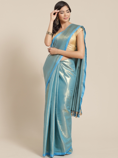 

KALINI Blue & Golden Dual Tone Saree