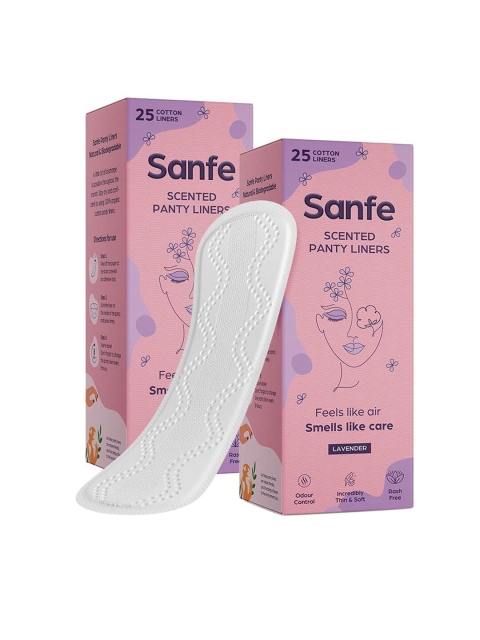 

Sanfe Set of 50 Lavender Scented Panty Liners, Off white