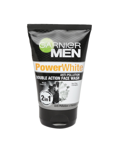 

Garnier Men Power White Anti-Pollution Double Action Face Wash 100 g, Black