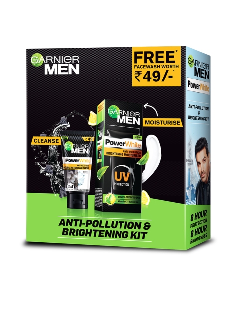 

Garnier Men Powewhite Moisturizer & Powerwhite Facewash, Black