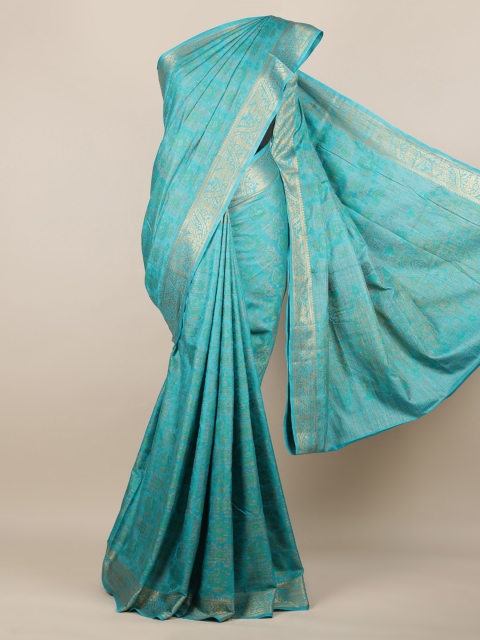 

Pothys Blue Woven Design Jute Silk Saree