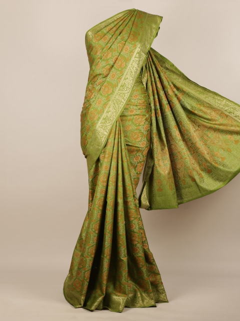 

Pothys Olive Green Woven Design Jute Silk Saree