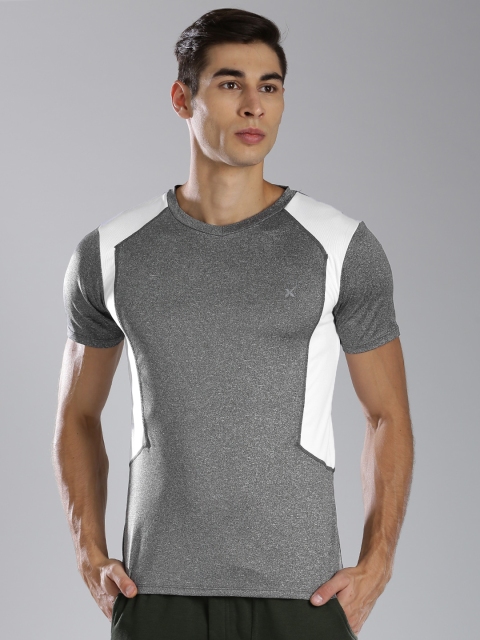 

HRX by Hrithik Roshan Men Grey Training T-shirt, Grey melange