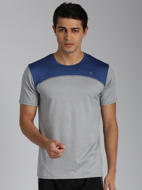 

HRX by Hrithik Roshan Men Grey Solid Training Round Neck T-Shirt
