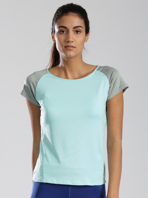 

HRX by Hrithik Roshan Women Blue & Grey Colourblock Active T-Shirt