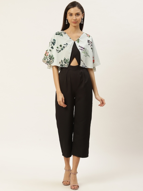 

DODO & MOA Women Black & White Printed Layered Capri Jumpsuit