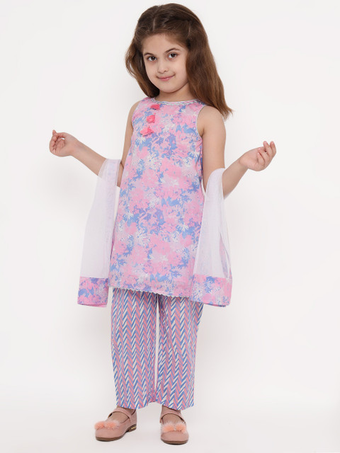 

Nauti Nati Girls Purple Printed Kurta with Trousers & Dupatta