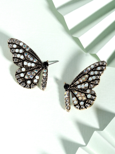 

TOKYO TALKIES X rubans FASHION ACCESSORIES Gold-Plated Black Handcrafted Studs