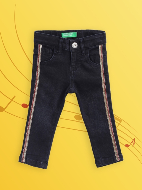 

United Colors of Benetton Girls Navy Blue Slim Fit Mid-Rise Clean Look Stretchable Jeans