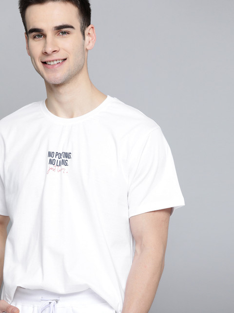 

M&H Easy Men White Pure Cotton Solid Round Neck T-shirt