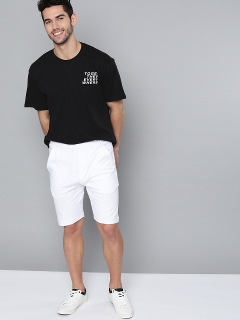 

M&H Easy Men Black & White Typography Printed Round Neck T-shirt